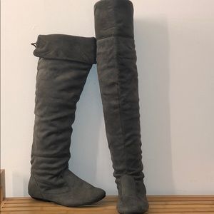 Felt high above the knee boots